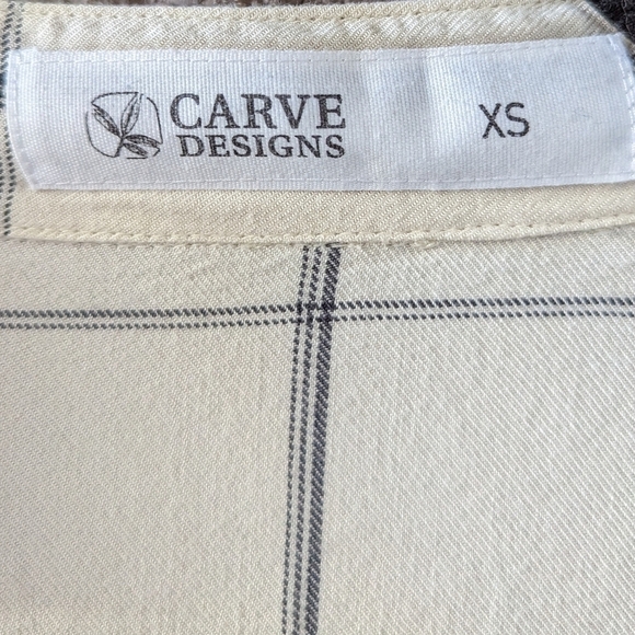 Carve Designs Hammond Tunic Long Sleeve Windowpane Longline Blouse XS Coastal - Picture 5 of 10